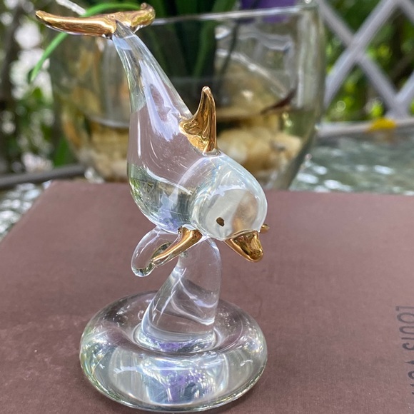 Swarovski Gold Detailed Dolphin Crystal